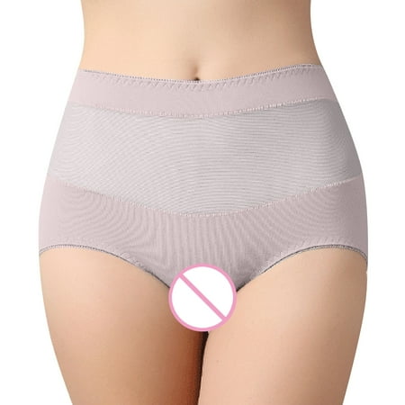PEASKJP Tummy Control Panties Hi-Cut Women s Underwear Seamless Thong T Back Panty Cotton Breathable Thongs Panties for Women Grey M