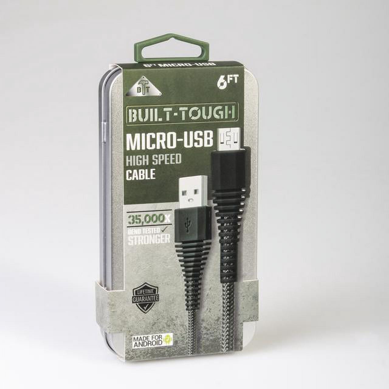 Zeikos BLT21 Built Tough High Speed Micro USB 6 ft. Cable with Various Android Devices - Black