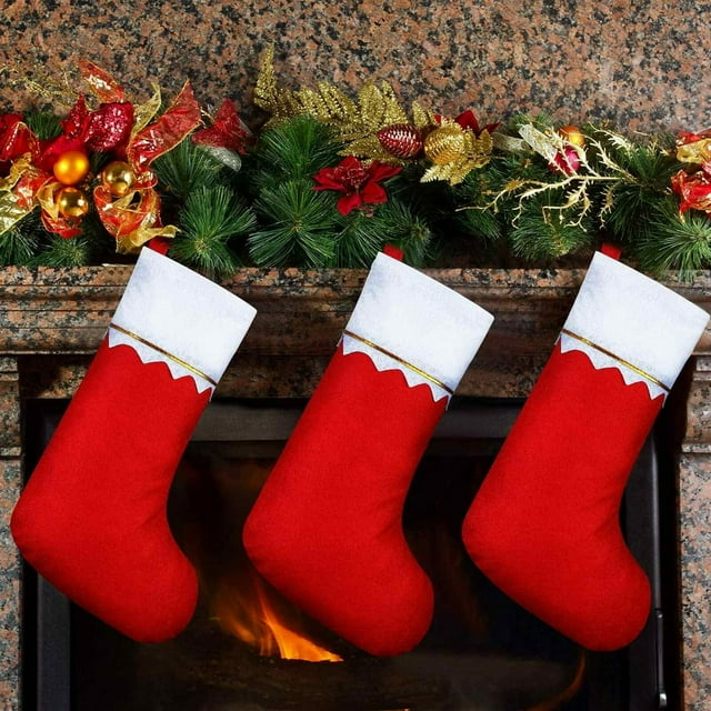 MesaSe 12PCS Christmas Stocking Santa Claus Candy Sock Bag Tree Hanging Decor Gift