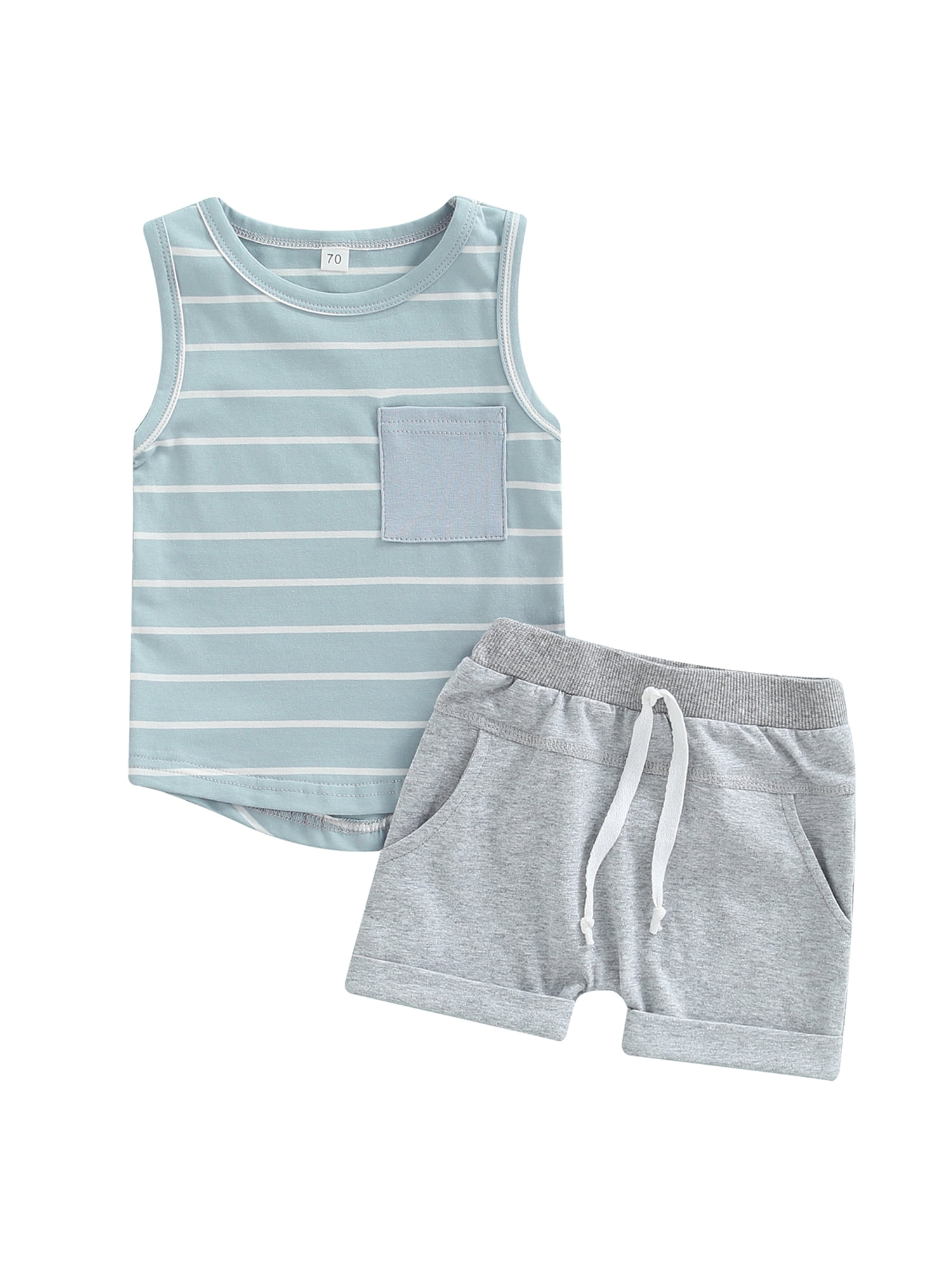 Infant Newborn Baby Boys T-shirt Tops Vest+Shorts Pants Outfit Clothes 2PCS 0-3Y 