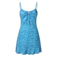 thumbnail image 3 of New Women's Fashion Floral Spaghetti Strap Mini Dress Summer Casual Dress, 3 of 8