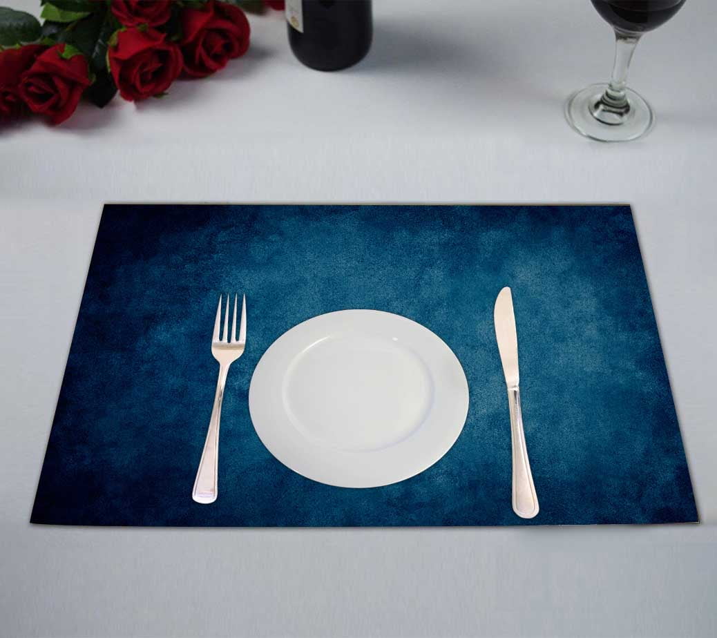 PKQWTM Vintage Dark Blue Kitchen Dining Table Mats Placemats
