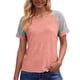 thumbnail image 1 of Camisas de Cuello de Tripulación de Manga Corta para las Mujeres Casual Cuello Redondo Top de Manga Corta Tejido Súper Suave para el Verano, 1 of 5