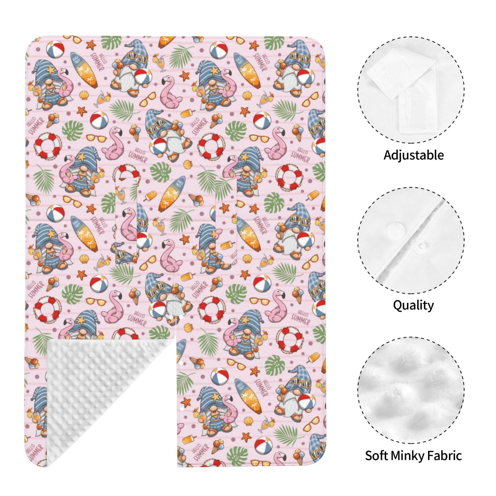 Naloa Hello Summer With Gnome Baby Car Seat Cover, Breathable Baby Carrier Cover, Multiuse Baby Carrier Cover & Nursing Breastfeeding Cover