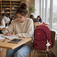 thumbnail image 3 of Btidfty Cute Polka Dot Laptop Backpack Large Capacity Travel Backpack Lightweight Bookbag for Female Elementary & Middle Students (Red), 3 of 8