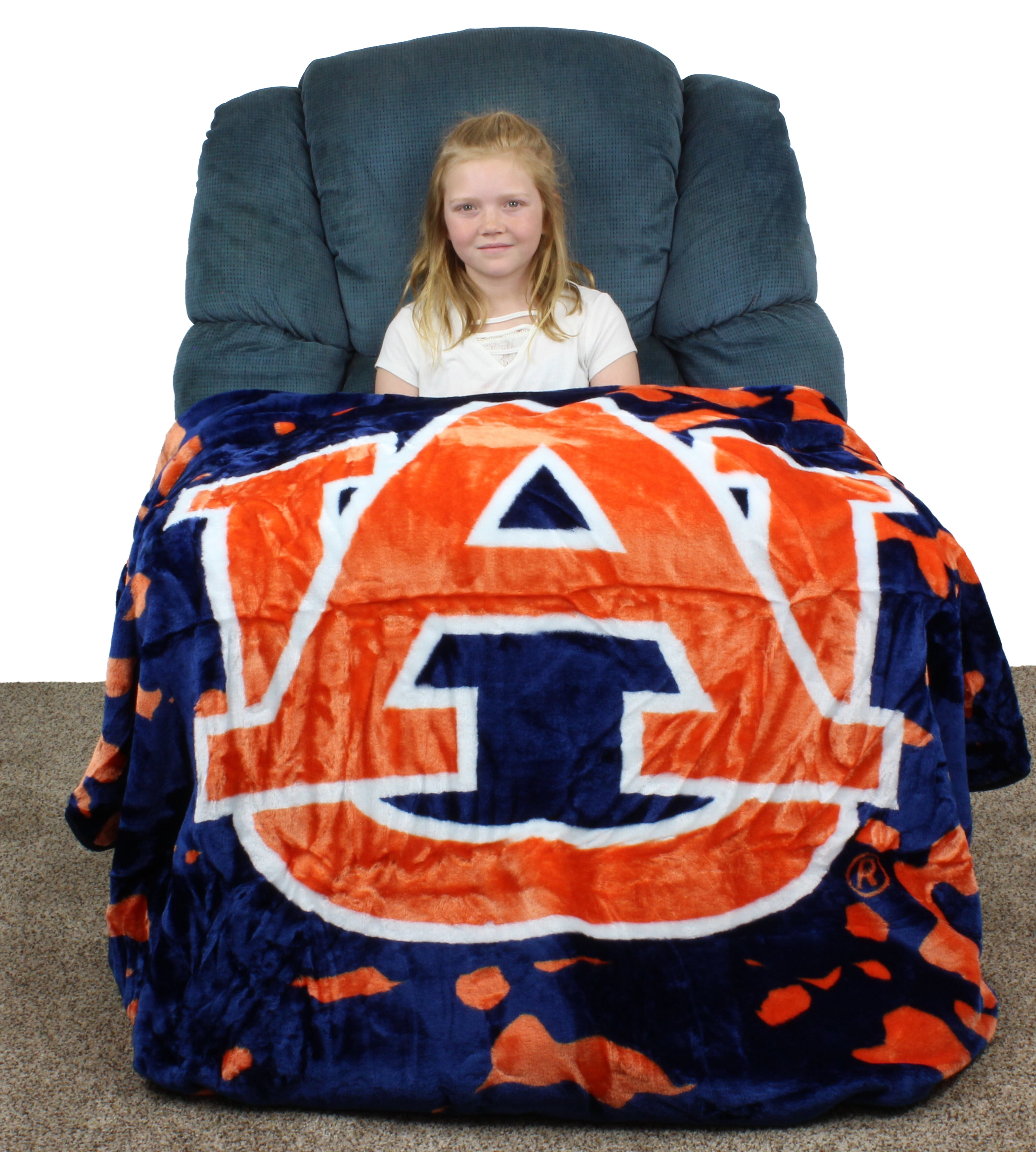 College Covers Fan Shop Throws Auburn Tigers 63" x 86" Soft Raschel Throw Blanket