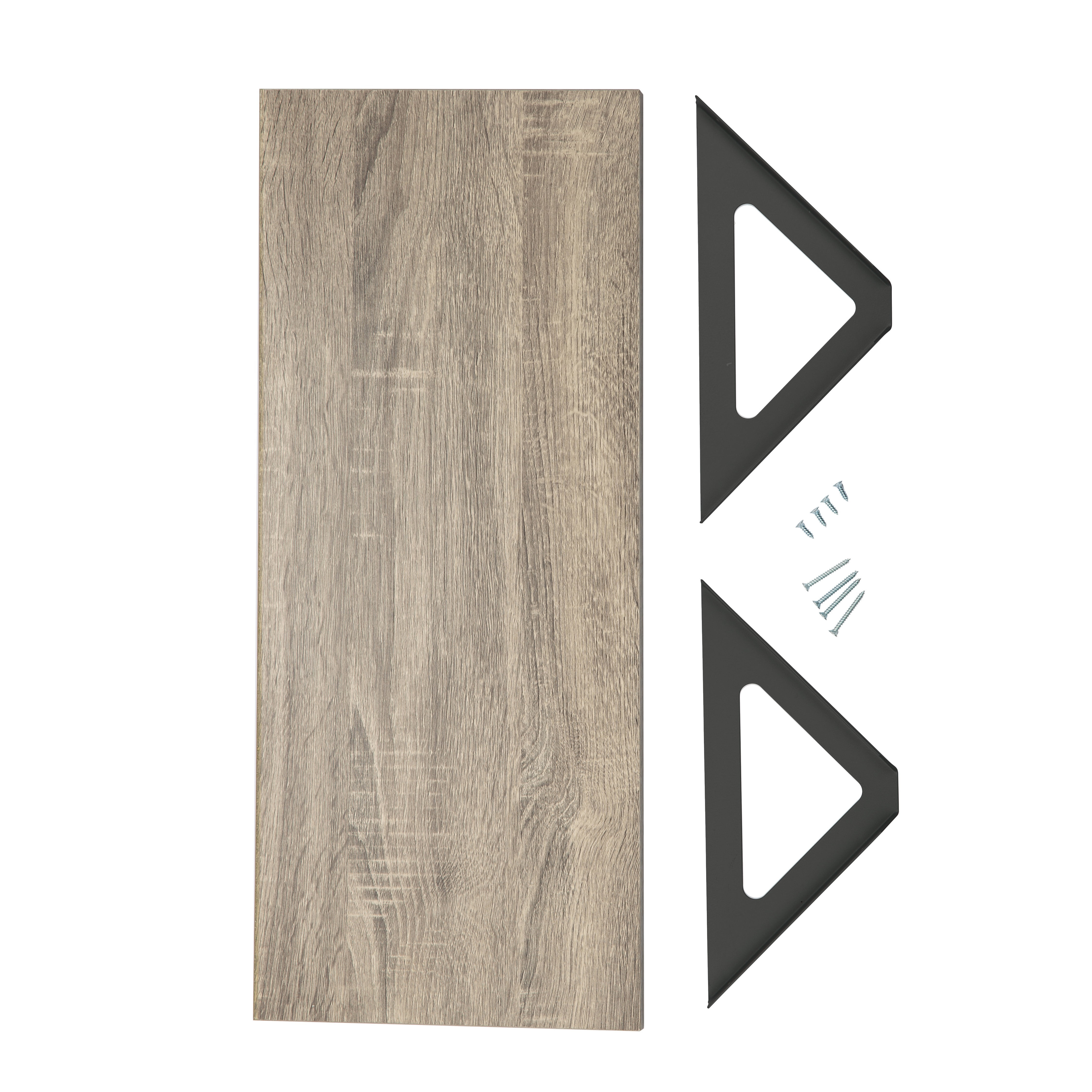 Hyper Tough 10' x 23 5/8' Rustic Gray Laminated Wood Wall Shelf Kit, 30 lb. Capacity