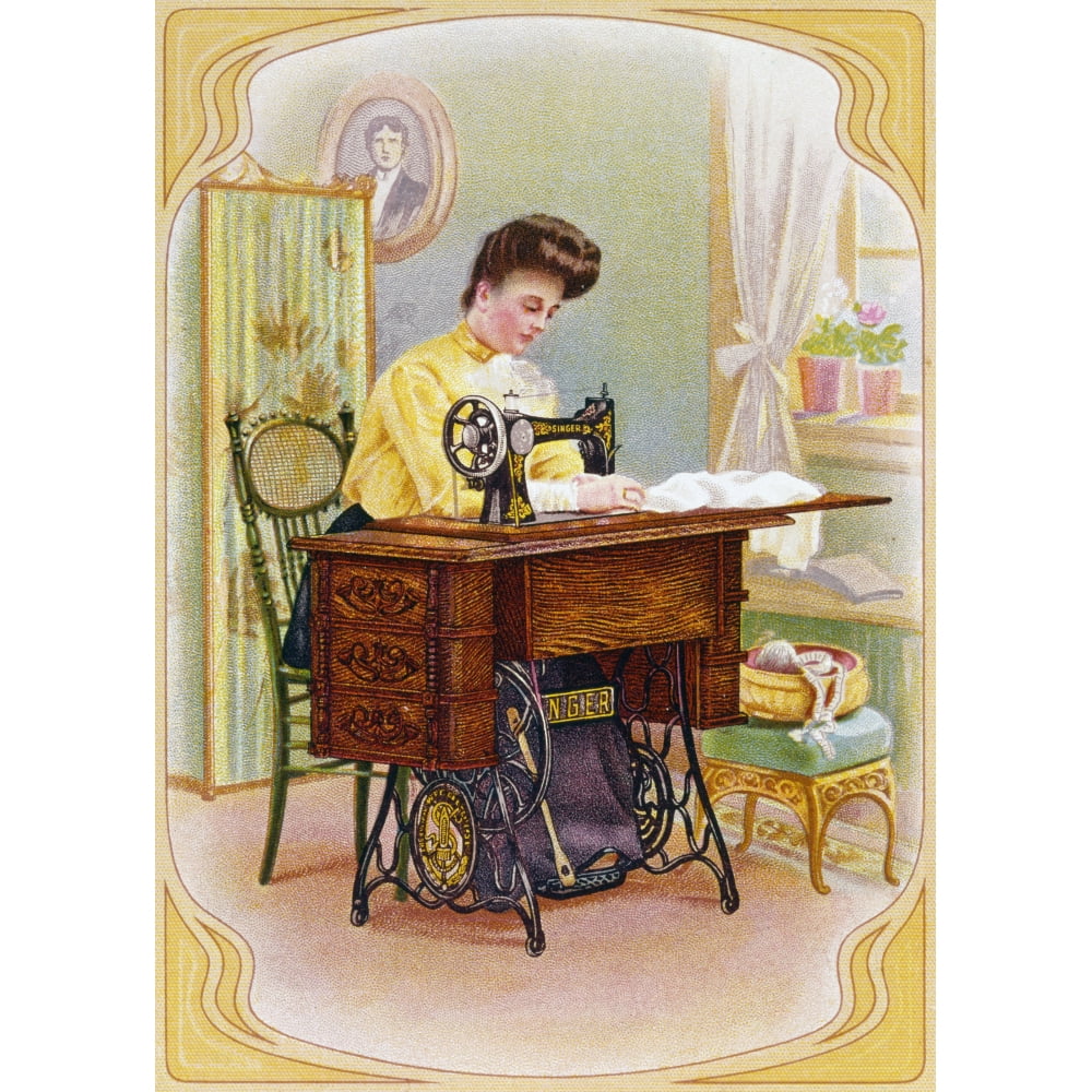Ad: Singer Sewing Machine. /Nadvertising Card For The Singer Cabinet