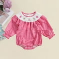 thumbnail image 2 of XXWXYD Baby Birthday Outfit Embroidered Plaid Long Sleeve Romper for Spring Summer Party Cake Photo, 2 of 3