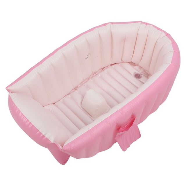 Bañera Inflable Para Bebé, Material De PVC Suave, Cojín Grueso De Seguridad Antideslizante, Respaldo Inclinado De 45 Grados Para Bebés Recién Nacidos, Con Bomba De Aire,