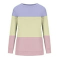 thumbnail image 2 of Jsaierl Sweatshirt for Women Funny Color Block Print Sweatshirts Round Neck Casual Sweater Tops Oversized Long Sleeve Blouses Womens Sweatshirts, 2 of 4