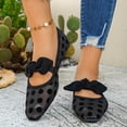 thumbnail image 2 of SuTry Women's Square Toe Mesh Flats Polka Dot Print Bow Detail Slip On Lightweight Comfortable Casual Walking Shoes(43), 2 of 9