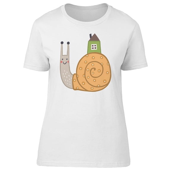 Cute Funny Snail Doodle Cartoon T-Shirt Women -Image by Shutterstock, Female XX-Large