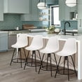 thumbnail image 4 of Andeworld Swivel Counter Bar Stools Set of 4 with Backs Mid Century Modern Armless Bar Height Side Chairs (30 inch,White), 4 of 9