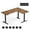 Brown, variant on L-Shaped Electric Standing Desk, Corner Desk with Power Outlets, Adjustable Height, Black
