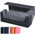 thumbnail image 2 of Caja de Almacenamiento de Tarjetas para Cartas Coleccionables, Estuche para Barajas de Cartas de PU, Tarjetero con MagnéTico para Tarjetas de Juego MagnéTicas Negro, 2 of 5