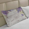 thumbnail image 2 of Rustic Knitted Quilt Pillowcover, Lilac Flowers Bouquet on Wood Table Spring Nature Romance Love Theme, Standard King Size Pillow Cover for Bedroom, 30" x 20", Lilac Violet Dark Taupe, by Ambesonne, 2 of 2