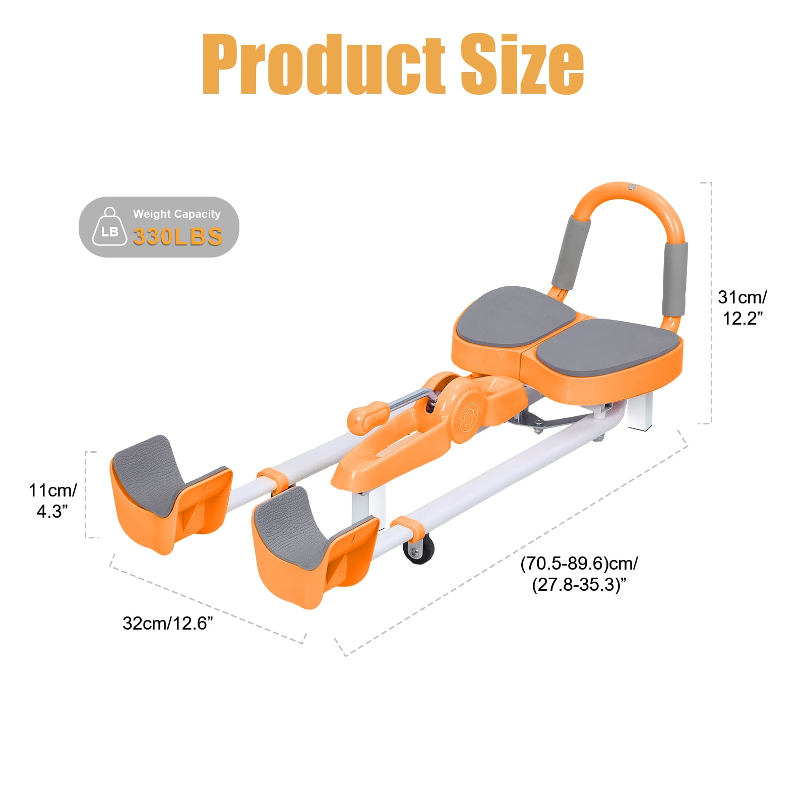 BIWEIBO Portable Hip Abductor Machine for Home/Gym Use, 330lbs Capacity (Includes User Manual)
