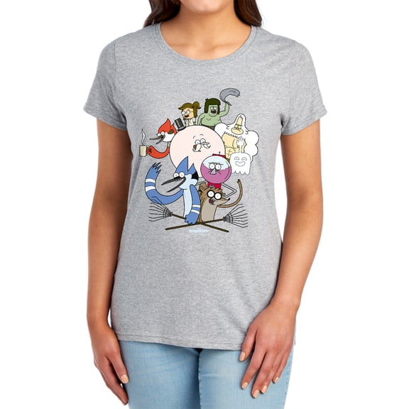 Regular Show Regular Cast Women's T Shirt, Athletic Heather, Small