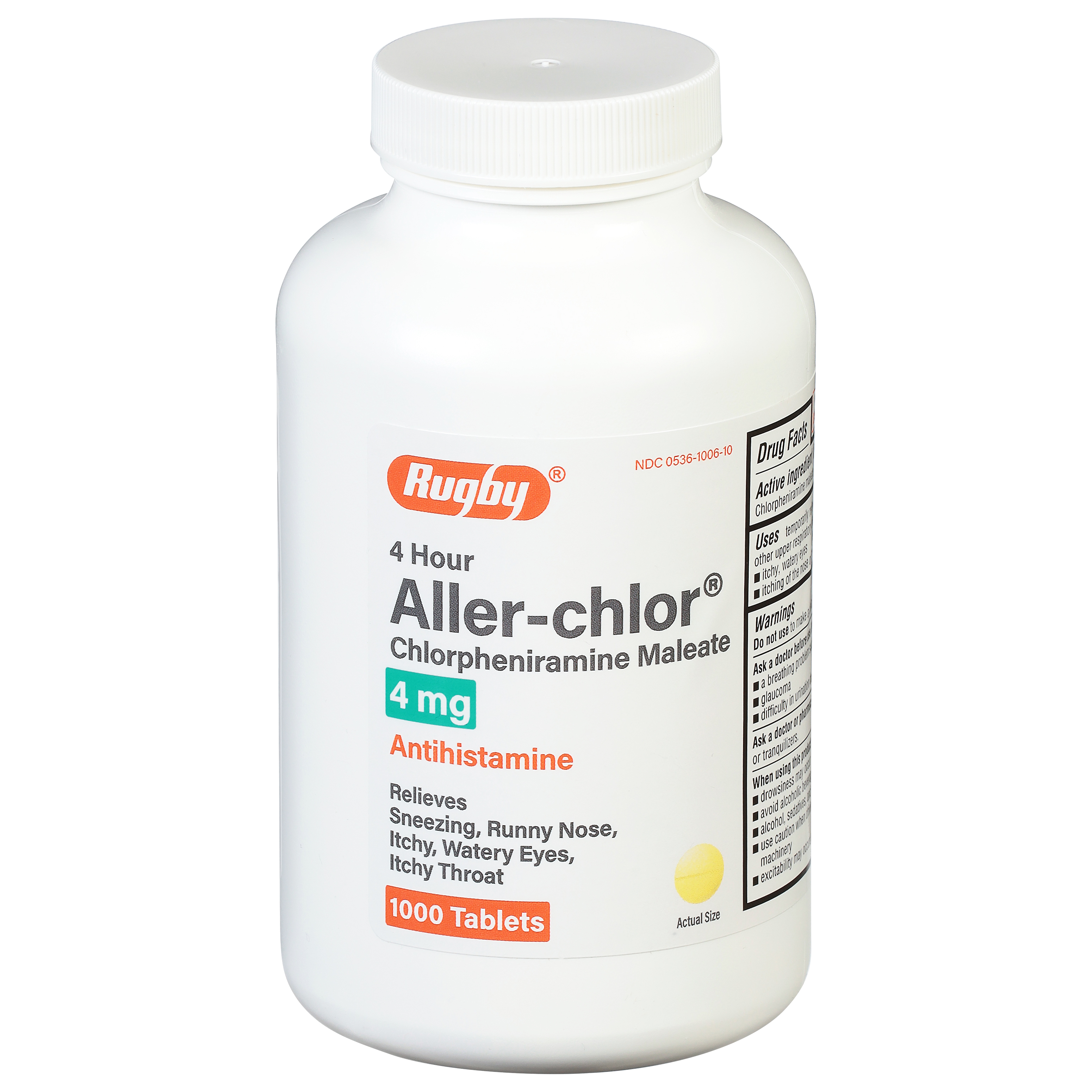 Aller-Chlor Chlorpheniramine Maleate Antihistamine, 4mg, 1000 count - image 3 of 3