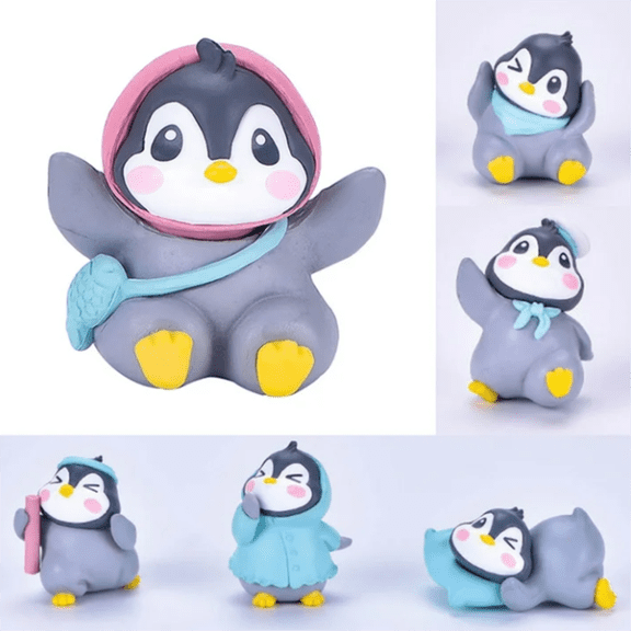 Clearance Desktop Ornament under $5,Super Cute Penguin Ornament Set: Six Piece Penguin Model Delicate Edition