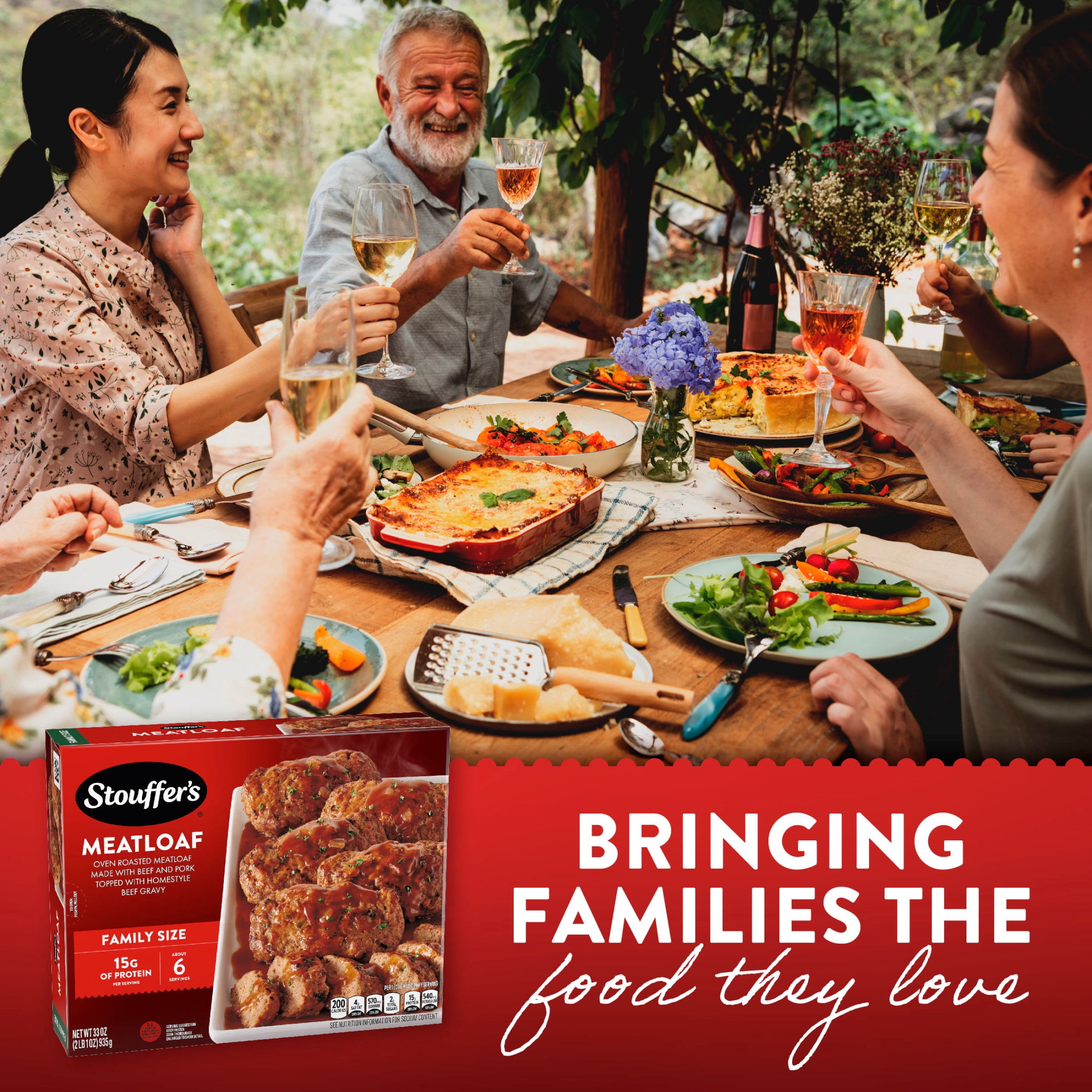 Stouffer’s Frozen Dinner Meatloaf, Family Size, Meatloaf Frozen Meal, Easy Family Meal