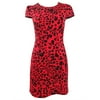 Betsey Johnson Womens Leopard Print Sheath Dress, Red, 2