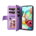 thumbnail image 3 of Multifunctional Case for Samsung A71 4G,[RFID Blocking] 9 Credit Cards Holder with Wrist Strap, Premium PU Leather Zipper Wallet Purse Magnetic Flip Phone Cover for Samsung Galaxy A71 4G, Purple, 3 of 12