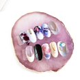 thumbnail image 3 of EIMELI Resin Agate Nail Art Tool Color Paint Palette Holder Drawing Plate (Purple), 3 of 6
