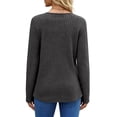 thumbnail image 5 of UVN V Neck Blouses for Women Button Long Sleeve Shirts Dressy Casual Fall Sweaters Tunic Tops, 5 of 9
