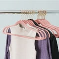 thumbnail image 4 of VECELO 100 Pack Velvet Non-Slip Heavy Duty Adult Hangers with 360° Swivel Hook, Ultra-Thin Space Saving Clothes Organizer for Coats Shirts Dresses Closet Storage-Pink, 4 of 10