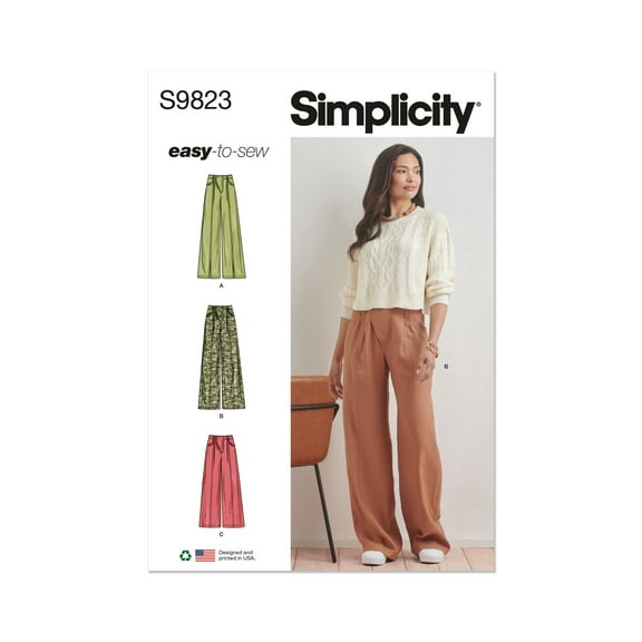 Simplicity Sewing Pattern 9823 - Misses' Pants, Size: U5 (16-198-20-22-24)