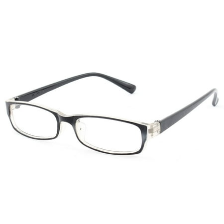 Plastic Full Rim Rectangle Lens Plain Eyeglasses Plano Glasses Black Clear