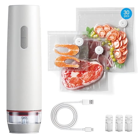 KIBVOE Vacuum Sealer for Food, Portable Handheld Vacuum Sealer Machine,with 30 Reusable Vacuum Bags