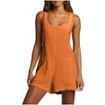 thumbnail image 3 of HongQid Womens Summer Casual Sleeveless Romper Dress Loose Shorts Overalls Jumpsuit Vacation Beach Outfits, 3 of 7