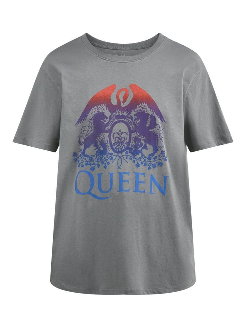 Time and Tru Queen Women's Graphic Tee, Queen Crest Ombre Design