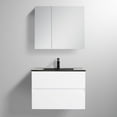 thumbnail image 7 of Blossom Assisi 30" Wall Vanity – Glossy White Floating Cabinet w/Black Ceramic Sink & Storage Drawers, 7 of 7