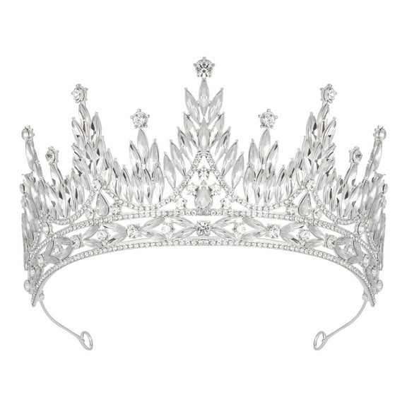 Tiaras and Crowns for Women, Wedding Tiara for Bride, Rhinestone Queen Crown, Crystal Costume Hair Accessories for Birthday Prom Quinceanera Celebration,Silver