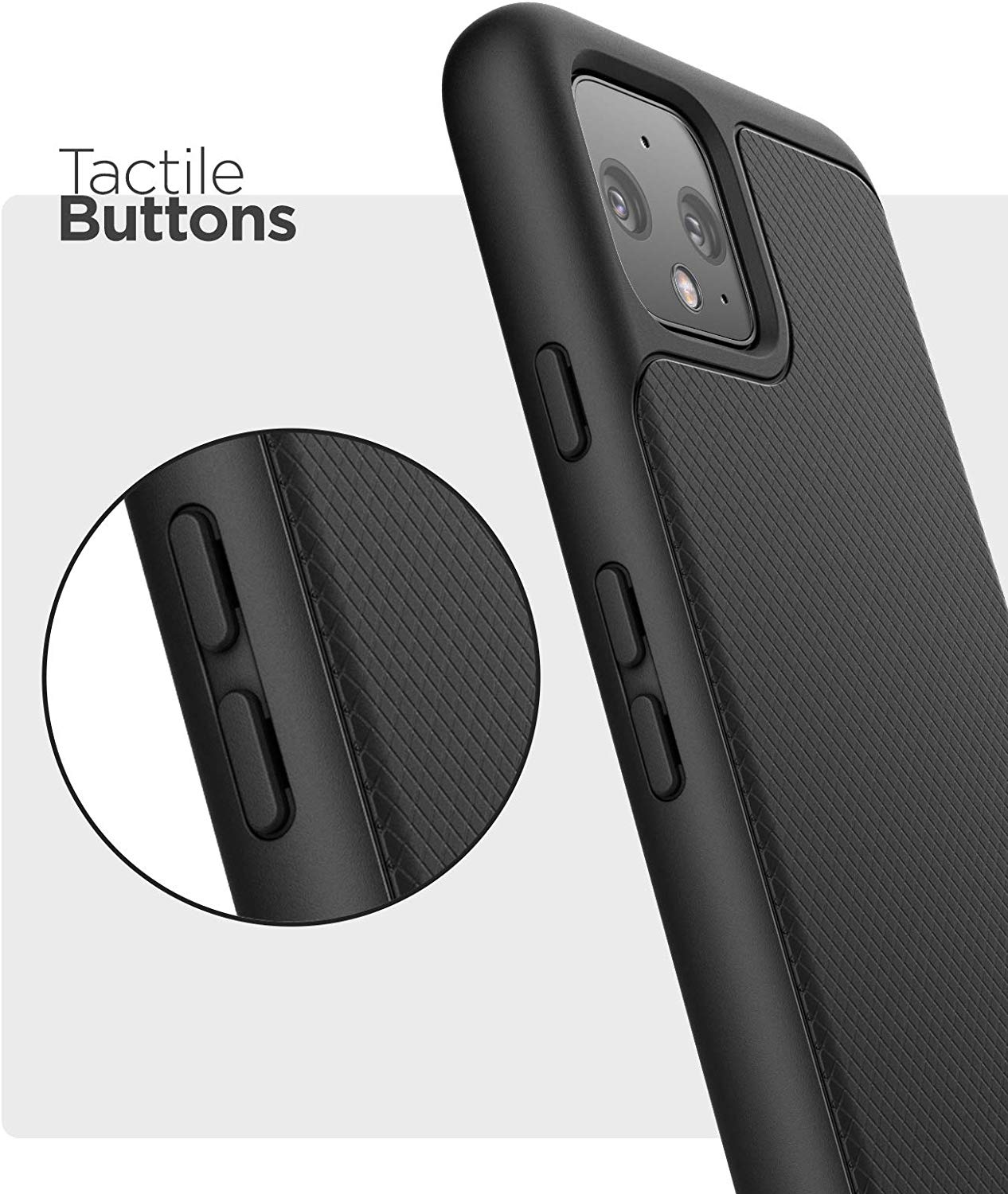 Encased Pixel 4 Case (Thin Armor) Slim Fit Flexible Grip Phone Cover for Google Pixel 4 - Black - image 4 of 6