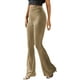 thumbnail image 4 of Pantalones acampanados de terciopelo dorado con cintura alta y color sólido sexys para mujeres europeas y americanas, 4 of 6