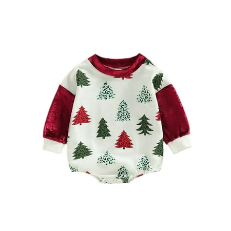 

Avamo Newborn Pullover Long Sleeve Onesies Crew Neck Casual Romper Infant Buttons Travel Jumpsuit Red 90cm