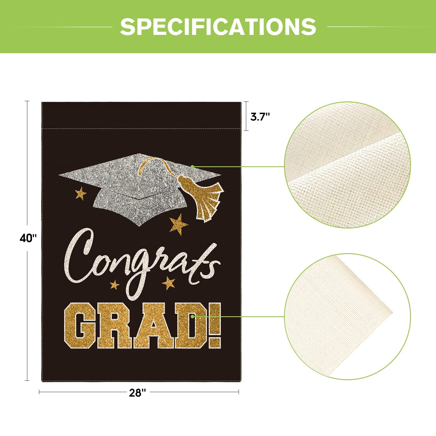Congratulations on Graduation Garden Flag Graduation Hat Congratulations on Graduation Flag Double sided 2026 Graduation Courtyard Outdoor Decoration