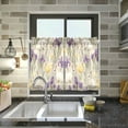 thumbnail image 4 of Yayeee Kitchen Curtains Light Filtering 27"x36" Rod Pocket Short Cafe Window Panel, Purple Floral Rabbit, 4 of 7