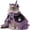 A, variant on Halloween Cat Witch Costume Cloak with Hat, Spooky Cute Black and Purple Pet Wizard Cape for Small Dogs, Adjustable Cosplay Outfit for Kitten Puppy, Holiday Party Photo Props