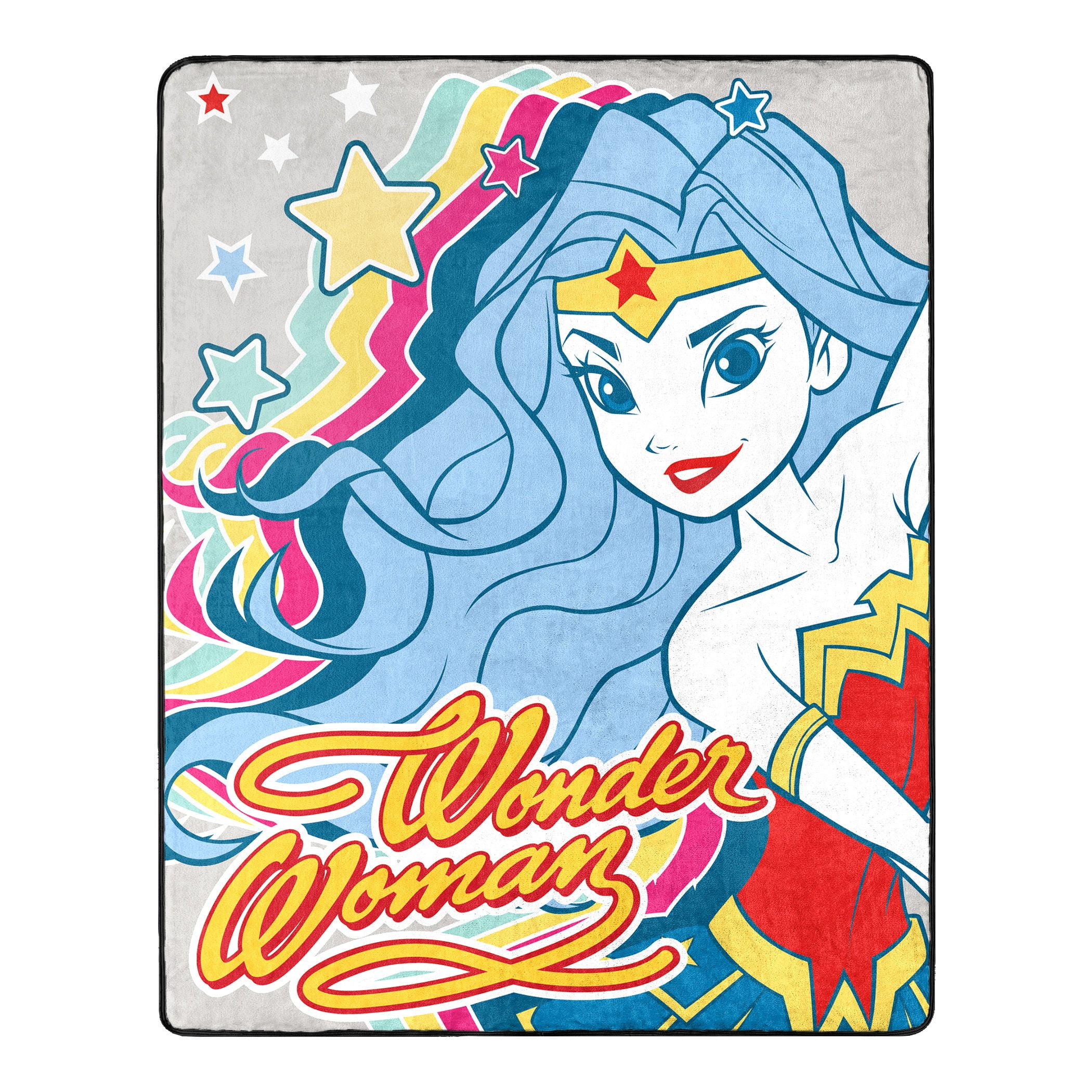 Supergirl & BatWoman Fleece Throw blanket material 54" x 60" NEW!! Wonder Woman 