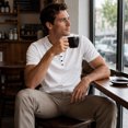 thumbnail image 4 of AZoiNM Men's Short Sleeve Henley Shirt, Slim Fit Casual Cotton T-Shirt with Button Placket, 4 of 12