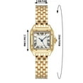 thumbnail image 2 of Gold Women's Watch Square Silver Stainless Steel Band Quartz Watch Female Student Jewelry Watch, 2 of 3