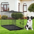 thumbnail image 6 of NiamVelo Heavy Duty Dog Crate Dog Cage 42"Extra Large Dog Crate Kennel for Large Dogs, Folding Metal Dog Crate W/Divider & Tray Double Doors , Black, 6 of 8