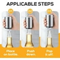 thumbnail image 3 of FUNING Premium Beer Bottle Opener (Silver),  Stainless Steel Automatic Push Down No Damage Quick to Open Small Portable Bottle Cap Openers for Home Bars Picnic Camping Hiking, 3 of 6