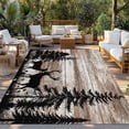 thumbnail image 2 of Deer Silhouettes Outdoor Rug for Patio/Deck/Porch, Non-Slip Large Area Rug 5 x 8 Ft, Trees Wooden Retro Art Farmhouse Indoor Outdoor Rugs Washable Area Rugs, Reversible Camping Rug Carpet Runner, 2 of 8